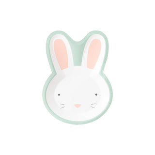 Blue Easter Bunny Shaped Plate 8ct